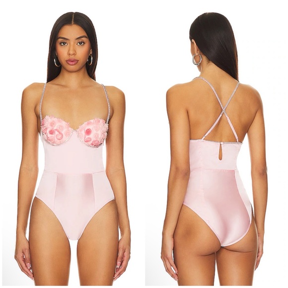 For Love and Lemons Skye Bodysuit in Pink Size M - Picture 1 of 15